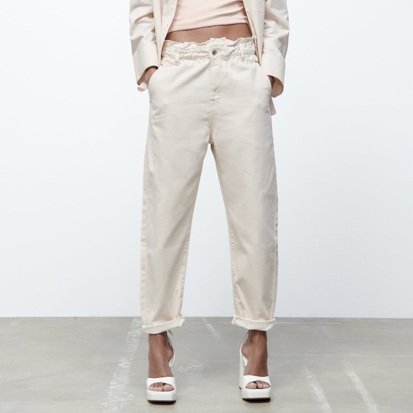 Zara Jeans Zara Baggy Paperbag Jeans 2 Poshmark